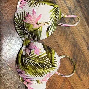 Tropical Print Bikini Top